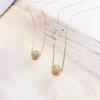 1pc Shiny Full Zircon Lucky Bead Pendant Necklace for Women Temperament Stainless Steel Chokers Jewelry Gift