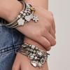 Niche Heart-Shaped Zircon Flower Stainless Steel Bracelet - European & American Style for Women
