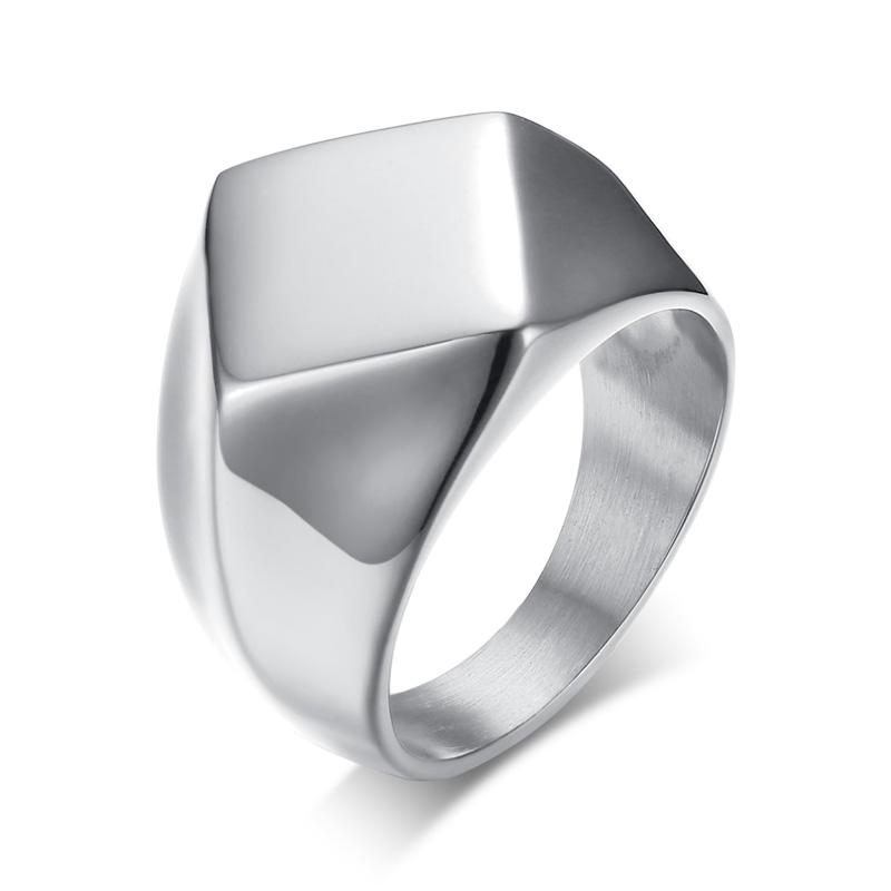 Geometric Arrow Square Men Ring,Punk Stainless Steel Signet Ring Stamp Ring Thumb Ring,Minimalist Jewelry Gifts