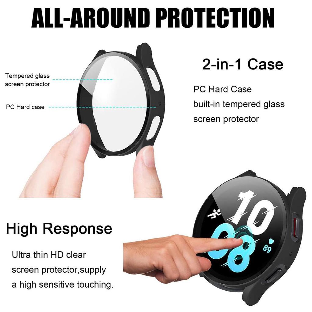 Samsung Galaxy Watch7 FE Frosted Protective Case with Integrated Film for Watch6/5.