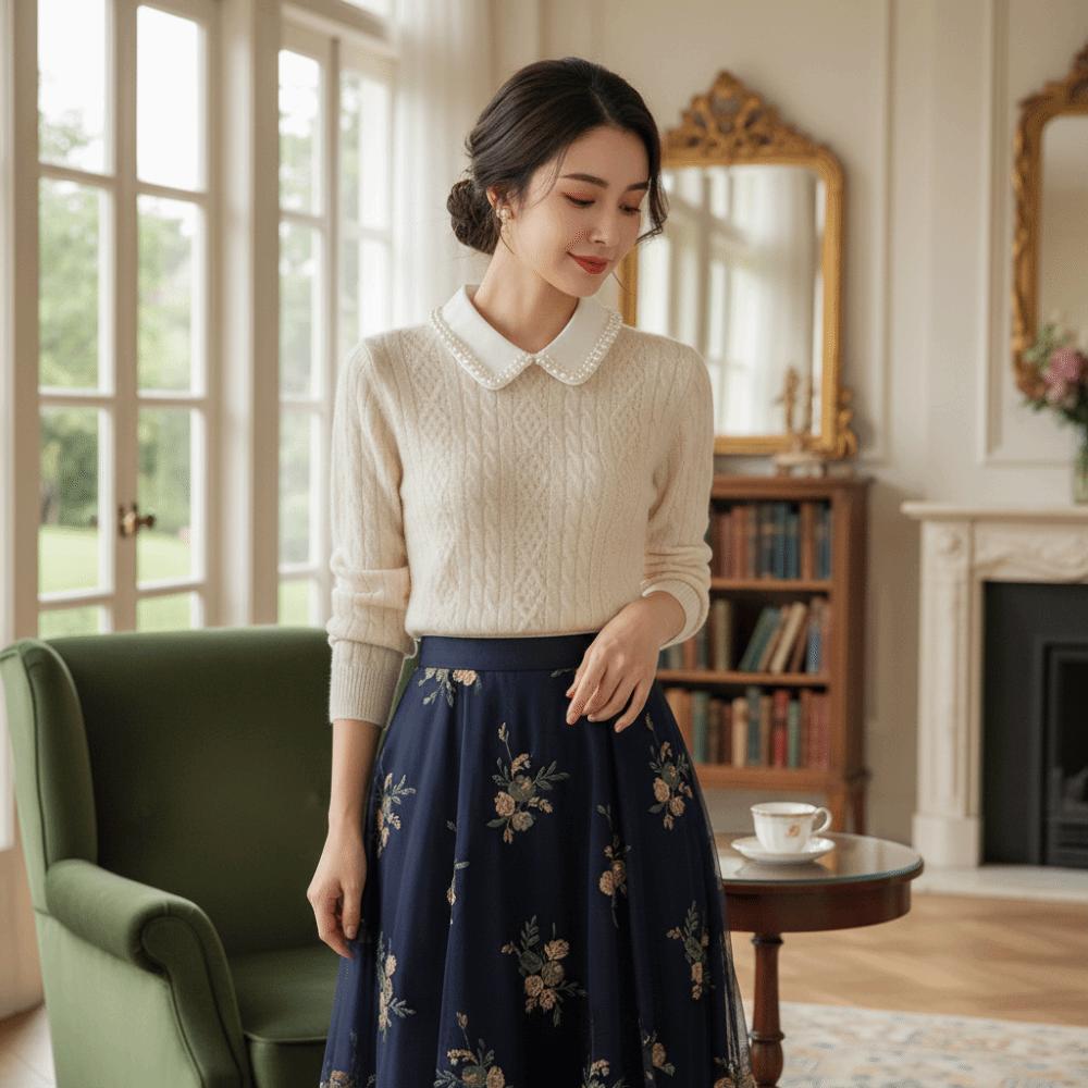 Fashionable Pearl Border Fake Collar Elegant Minimalist Neck Collar High-End Detachable Shirt Collar Accessory For Women