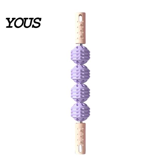 Back Massage Stick Foam Roller 4-Ball Stick, Deep Tissue Muscle Sore Pain Relief Arm Massager, Massager for Leg Belly