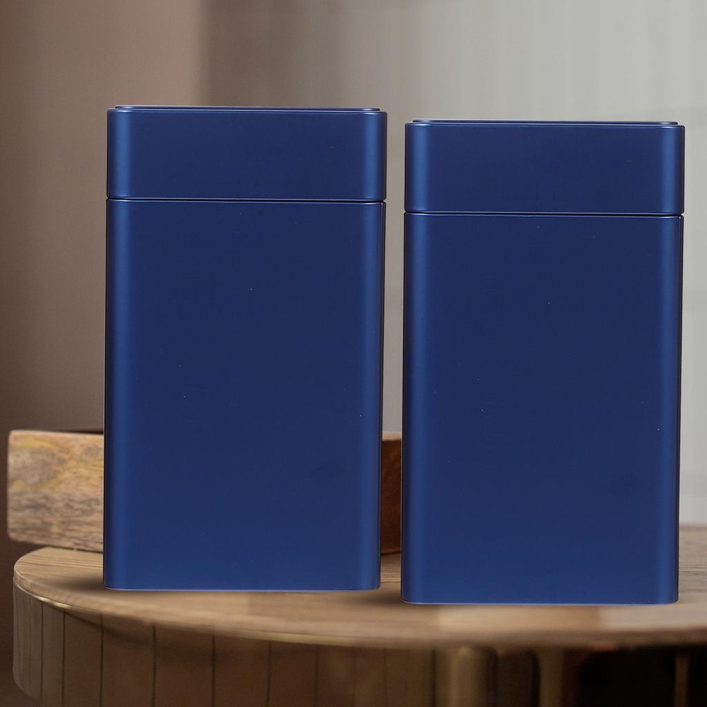 2 Stück Weißblech Teedose Quadratischer Dekorativer Behälter zur Aufbewahrung Tee Kaffee Bohnen Snacks Trockenhaltung Weißblechbehälter