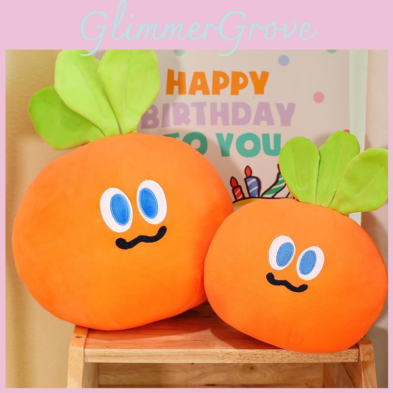 Mojo Carrot Plush Toy With Short Pile Fabric Cute Cartoon Cushion For Gift And Home Decor