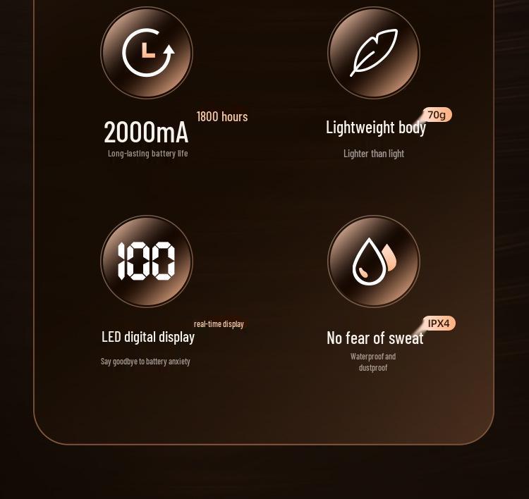 BT-8 Sports Neckband Bluetooth Headphones with Card Slot, Large Battery, Digital Display, and Noise-Cancelling