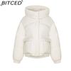 BITCED Women's Loose-Fit Puffer Jacket with Hood - Short-Length Thickened Winter Coat