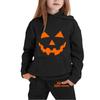 Kids Halloween Hoodie and Sweatpants Set Pumpkin Face Print Hooded Sweatshirt and Matching Bottoms Comfortable Fit for Children