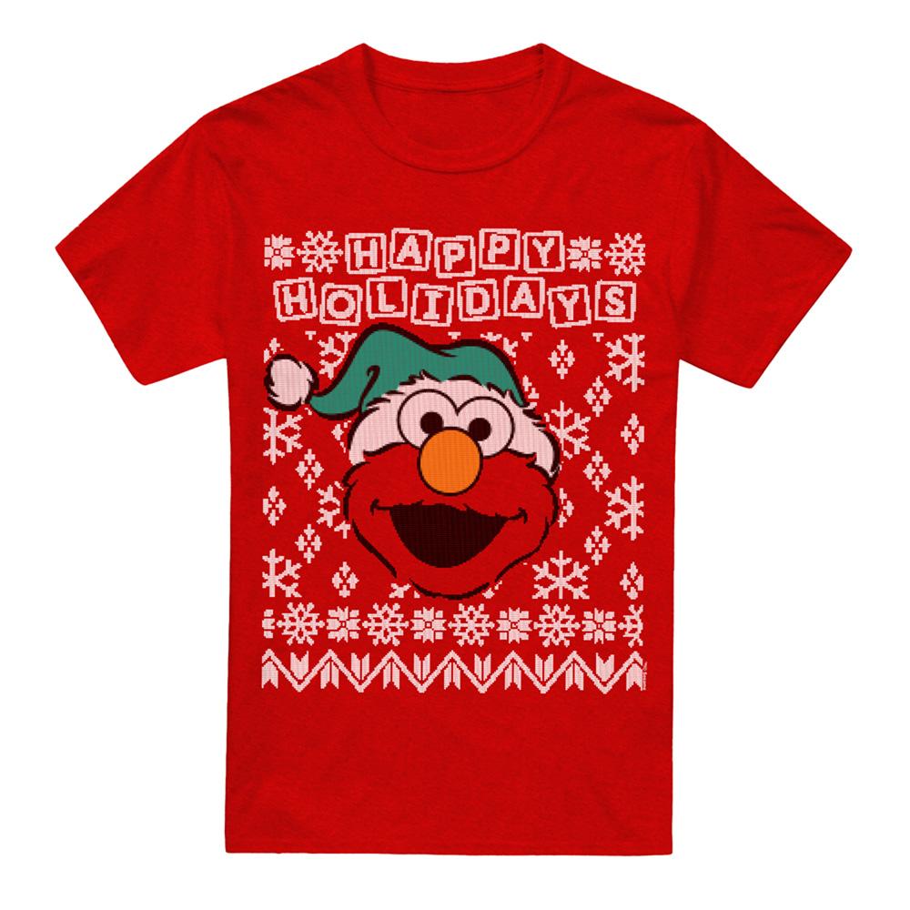 Sesame Street Unisex Adult Ugly Elmo Christmas T-Shirt