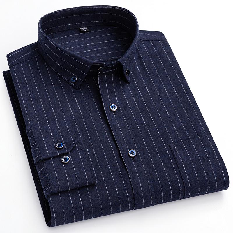 

2026 New Pure Cotton Long-Sleeved Shirts Spring And Autumn Square Collar Business Casual Versatile New Men s Large Size Men Tops 46