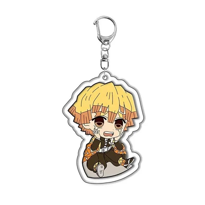 Hot Anime Demon Slayer Acrylic Keychains Tokitou Muichirou Agatsuma Zenitsu Keychain Bag Pendant Car Key Ring Anime Jewelry