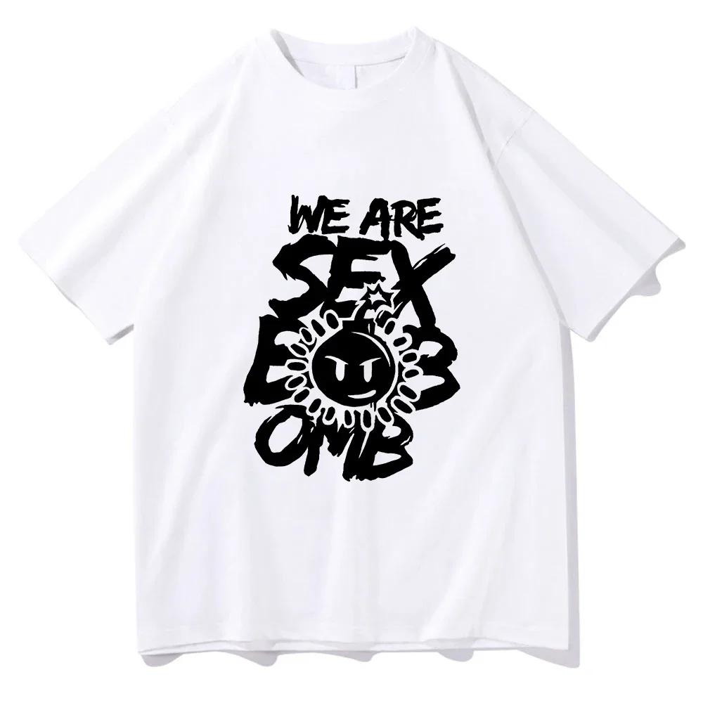Scott Pilgrim Takes Off T Shirt Letter Print Sex Bomb Omb Tshirt Unisex Vintage TeeShirt Loose Casual Round Neck Tshirts S