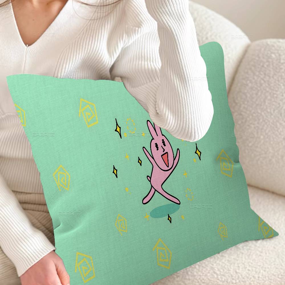 My FFriend Pink Rabbit Funny Anime Pillow Gift Home Office Decoration Bedroom Sofa Car Cushion Cover Case x