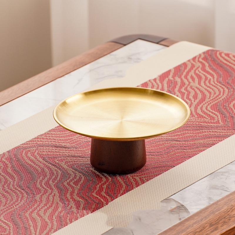 Portable Stainless Steel Tray for Dessert and Snacks Metal High Footed Fruit Display Plate Elegant Appetizer Platter