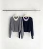 Korean Autumn Style Color-Block Omelet Egg Roll Sweater