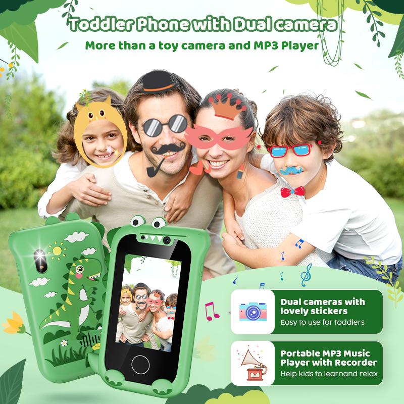 Çocuk Akıllı Oyuncak Telefon Küçük Çocuk Dokunmatik Ekran Oyun Telefonu MP3 Müzik Çalar Çift Kameralı Kız Erkek Çocuk Noel Doğum Günü Hediyeleri