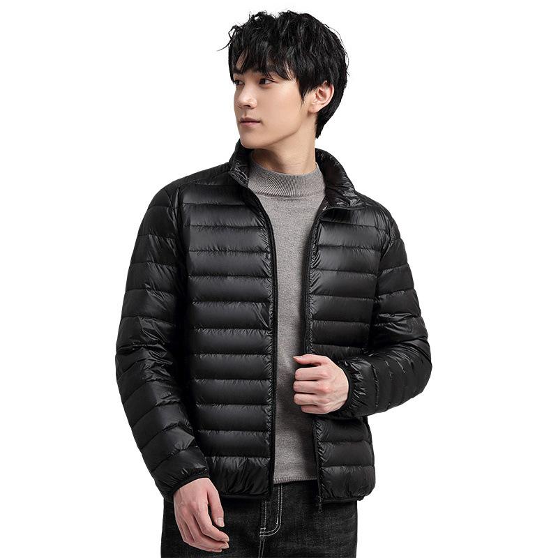 Light Down Comfortable and Versatile Jacket Men's Autumn and Winter Fashion Loose Stand-up Collar Warm Cold Jacket Men