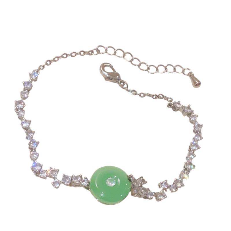 Elegant Geometric Zircon Chalcedony Bracelet: Fashionable, Versatile, High-End Hand Jewelry