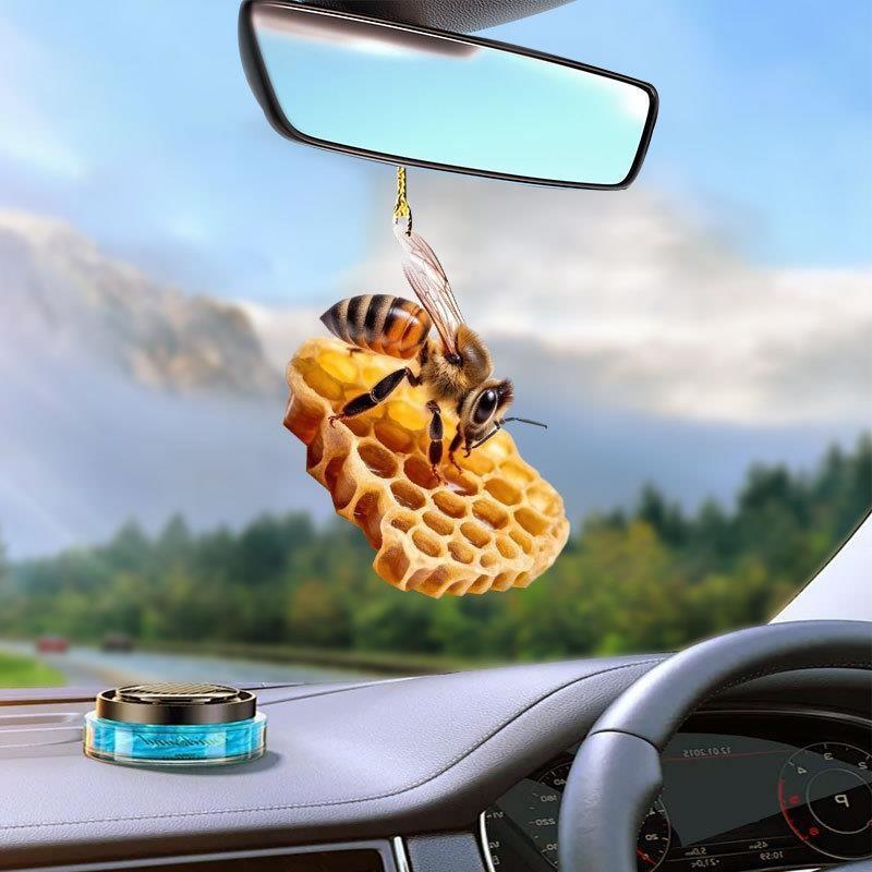 Bee Cartoon Lively Hive Acrylic Hanging Decoration Versatile Car Pendant And Item Gift