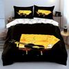 Yellow Cartoon Character Playing Guitar. Bedding Sets Duvet Cover Sets Duvet Covers Pillowcases(1 * Duvet Cover 2 * Pillowcases, Without Duvet Insert)