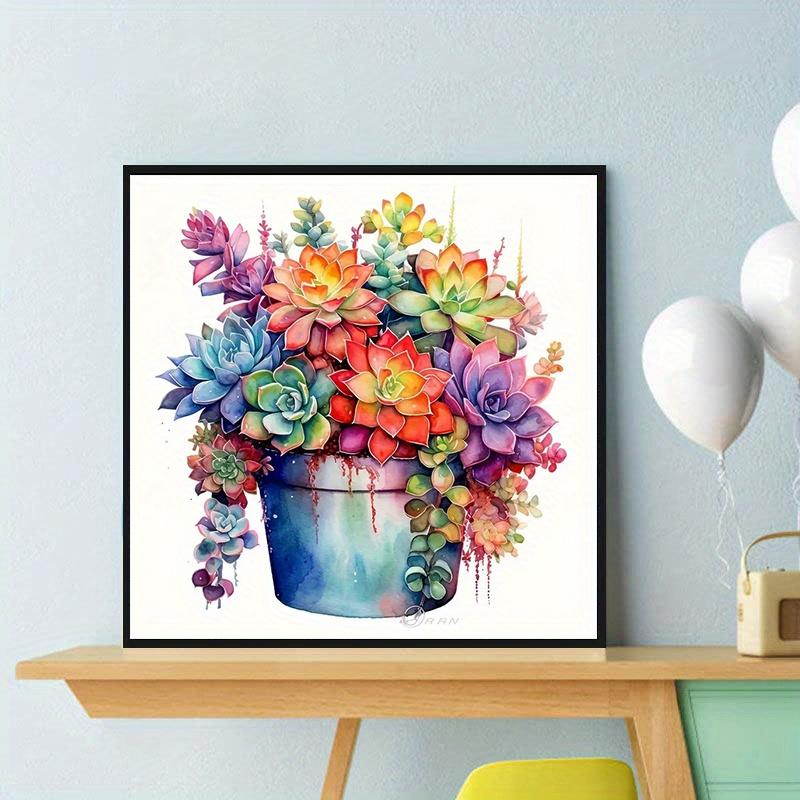 DIY Diamond Painting Colorful Succulents Cross Stitch Kit Mosaic Art Diamond Painting Full Circle/Square Diamond Home Decoration