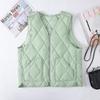 Crew neck quilted warm windproof vest down cotton vest cotton top warm jacket new autumn and winter