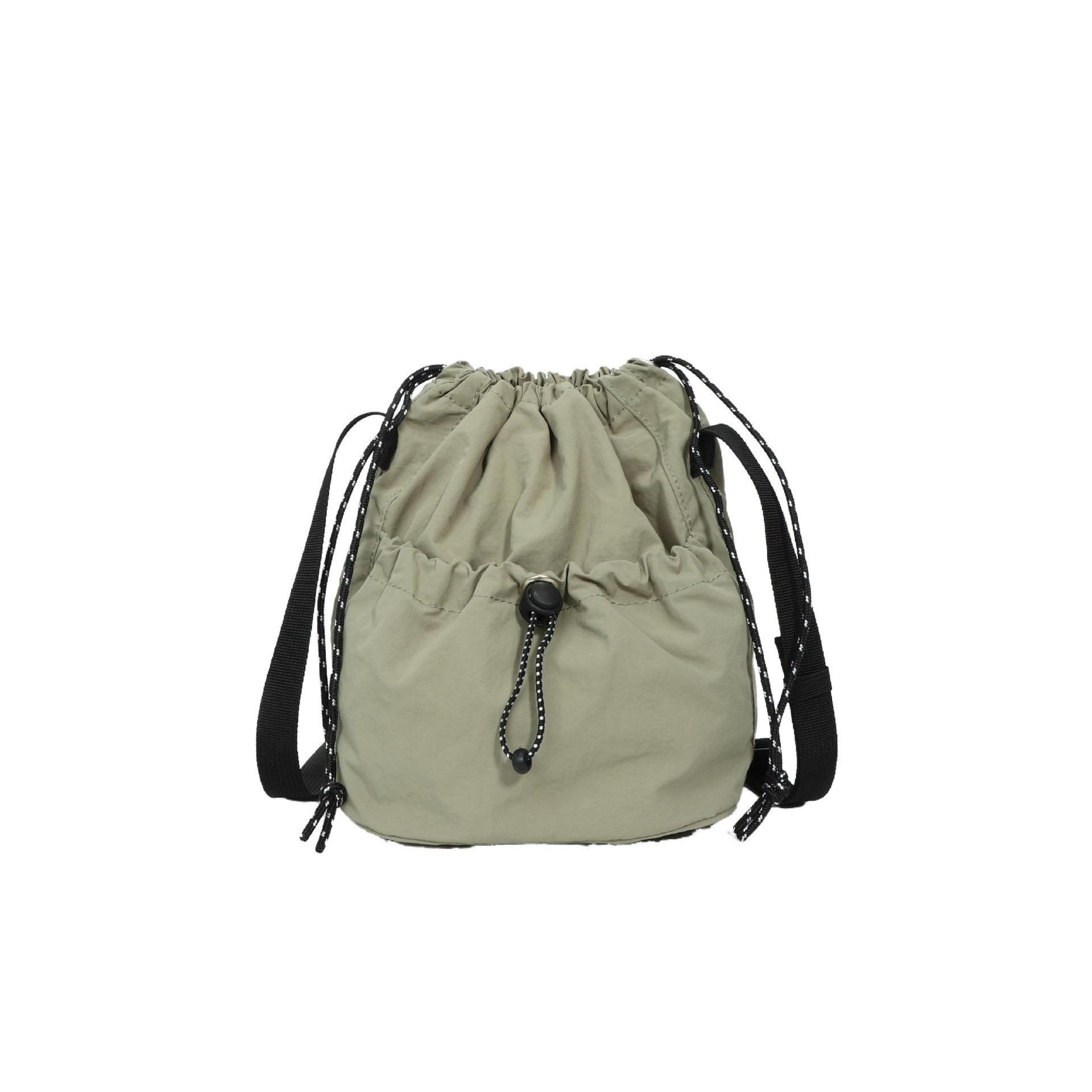 

Новая нейлоновая сумка-ведро через плечо женская повседневная трендовая сумка через плечо в стиле нишевой дизайнерской сумки с плиссировкой на веревке для женщин зелёный