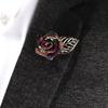 Vintage Mixed Fabric Rose Brooches Tassel Chain Men Suit Collar Brooch Broche Lapel Pin Brooches For Women Jewelry Accessories
