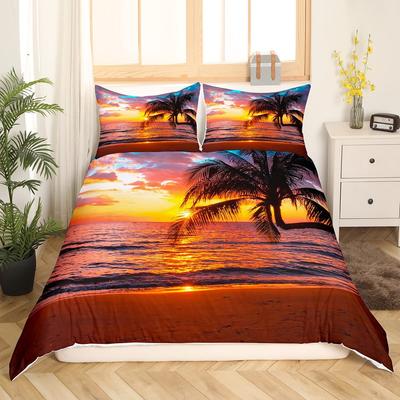 Housses de couette Coucher de soleil Pour enfants Adolescents Queen King Size Housses de couette Légère Duvet Décoration de chambre 2 Taies d'oreiller 1 Housse de couette Sans couette