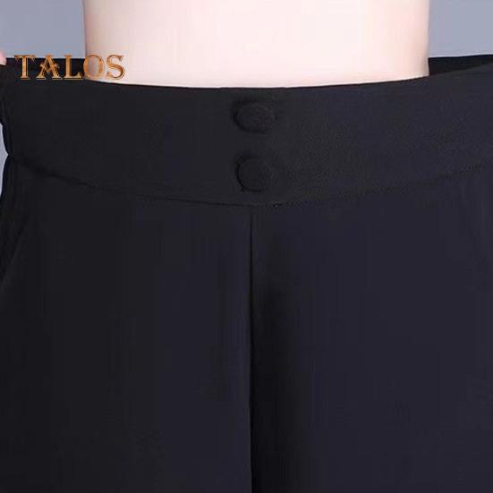 Pantaloni corti da donna, pantaloni larghi in chiffon sottile, elastici, vita alta, stampa floreale, vestibilità ampia, pantaloni culottes streetwear