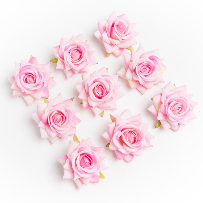 50/100Pcs Artificial Flower Wedding Decor Christmas Wreath Silk Rose Diy Home Vase Outdoor Garden Wall Diy Gift Candy Scrapbook