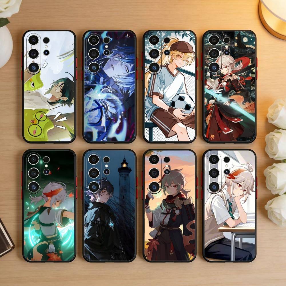 Genshin Y-Kaedehara Kazuha Phone Case For Samsung S26,S25,S24,S23,S22,S30,S21,Ultra,Plus,FE 5G Black Soft Cover