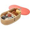 Yamaga Lacquerware Bentwood Lunch Bean Shape 450ml Shop, Japanese-made Box, (cherry Pink),