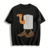 Weird Camel Refrigerator Patchwork Funny Print Casual Top Pure Cotton T-shirt