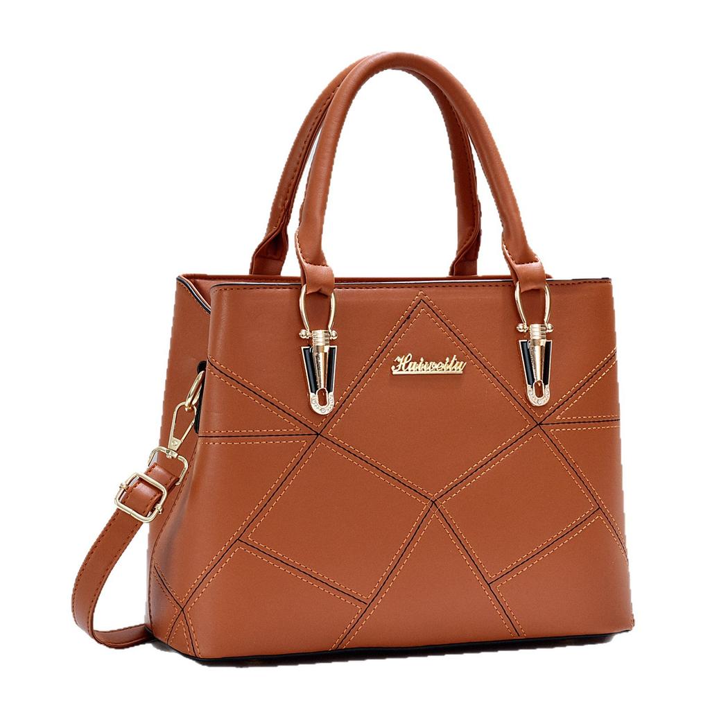 Women’s Splicing Plaid Top Handle Handbag, Fashion Convertible Shoulder Crossbody All-Match Purse