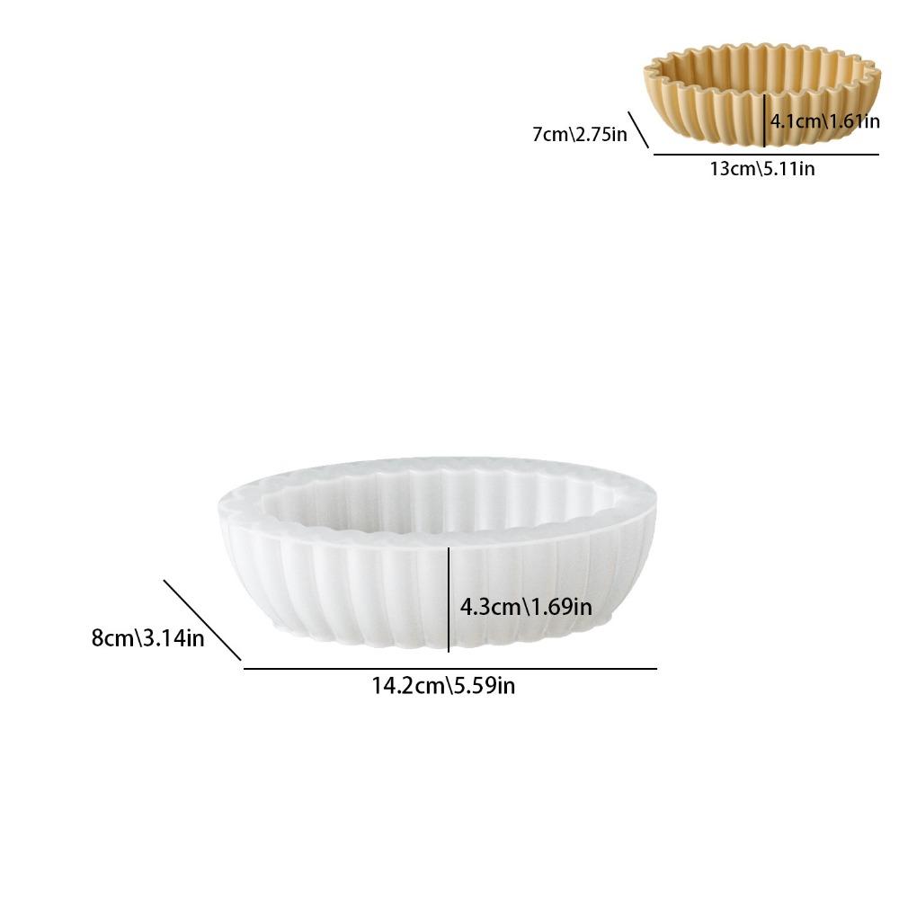 S/M/L Wavy Edge Tray Mold Striped Design Storage Bowl Mold New Flower Pot Mold Soap Making