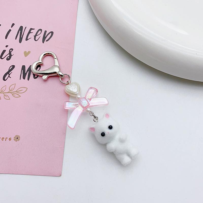 

Брелок-подвеска в виде мультяшного кота Y2K в форме сердца и банта для женщин и девочек, симпатичная подвеска для сумки для камеры, украшения, подарки белый