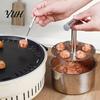 Meatball Maker Tool Stainless Steel Maker, 6/12-Hole Manual Meat Press Mold for Homemade Ergonomic Beef Pork Fish Balls, Non-Stick Shaper, Dishwasher
