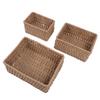 3PCS Wicker Storage Baskets for Shelves Organizing Decorative Woven Storage Baskets Set Desk Organizers