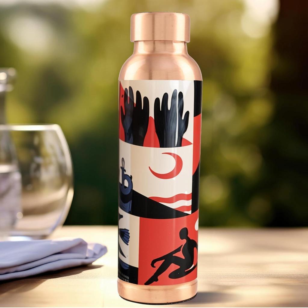 Home Copper Water Bottle 950ml | Detox Water Bottle- Immunity Enhancing | Copper Bottle For Office/Home/Gym