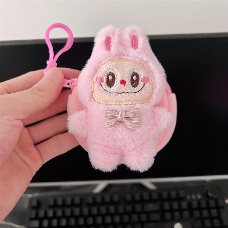 Labubu Little Rabbit Mini Coin Purse - Cute Cartoon Portable Bag with Hang-on Feature