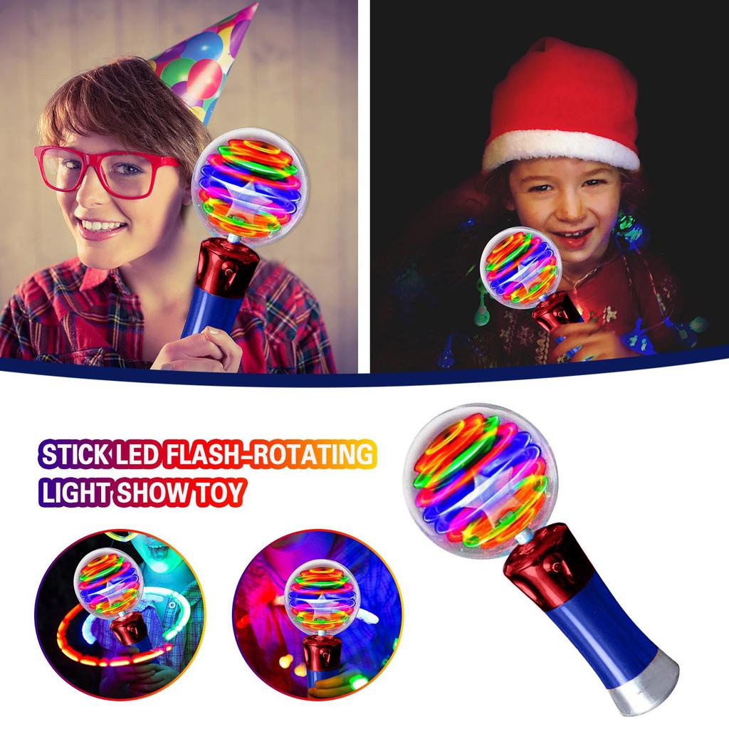 Kinder Leuchtender Ball Spielzeug Stick LED Blitz-Rotierende Licht Show Spielzeug