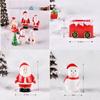 Delightful Miniature Christmas Landscape Ornaments With Cute Resin Santa And Snowman
