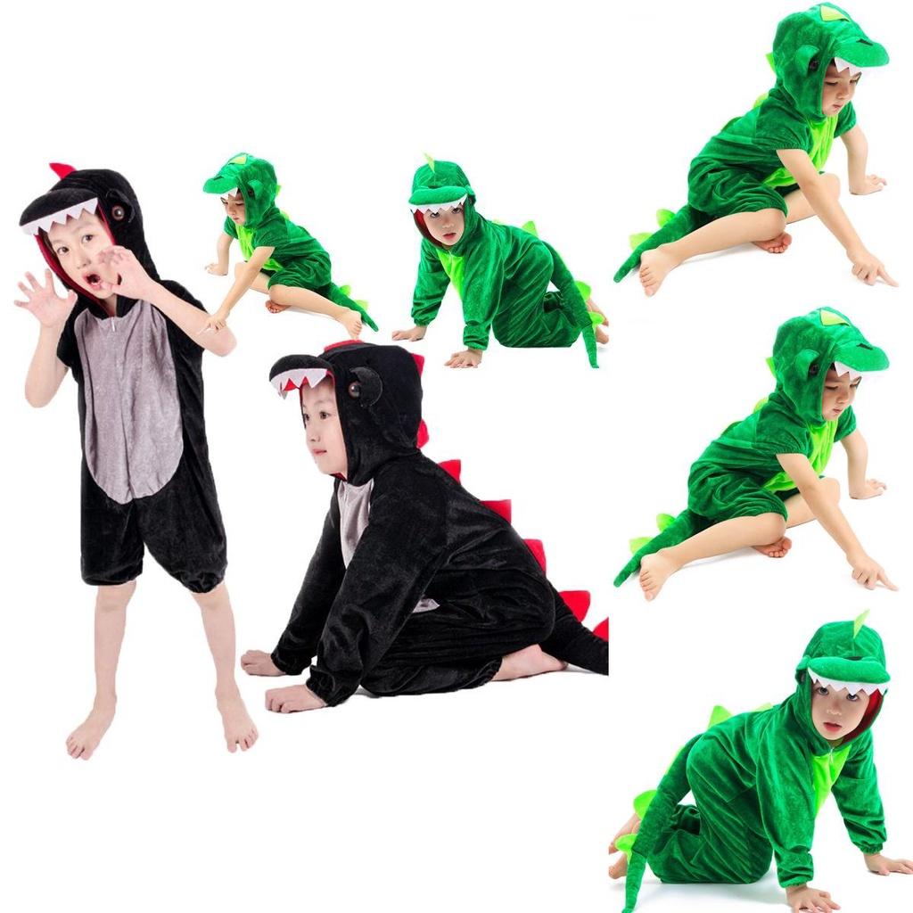 Vibrant Unisex Halloween Dinosaur Costume Crocodile Jumpsuit For Kids Cosplay Events