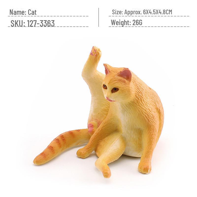 Seashell Cat Figurine: Realistic Kitten Toy Model