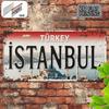 Printing, , Istanbul Turkey Vintage Metal Aluminum Sign License Plate, Decorative Sign and Plaque (11.9X6inch), Travel Souveni