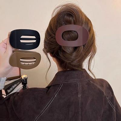 PC Hair Claw Clip for Women New Design Leopard Matte Curved Flat Styling Barrettes Acrylic Lying Down Hair Accessories