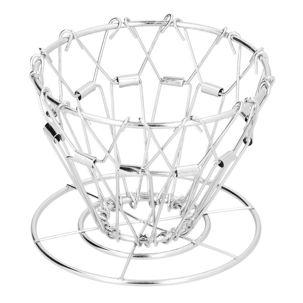 HandMade Coffee Filter Stand DripType 3Holes Foldable Stainless Steel CakeType Coffee Filter Holder(Silver )