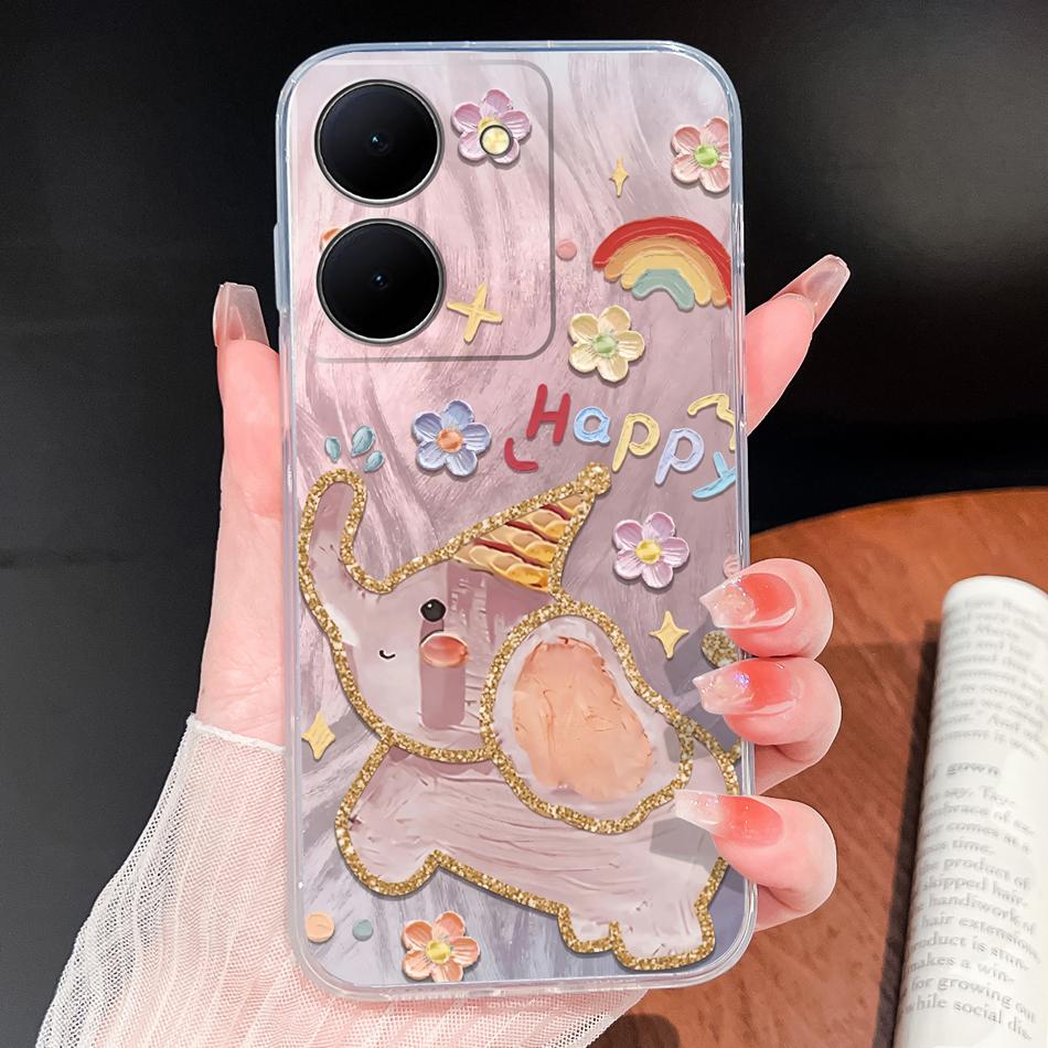 Phone Case For Vivo Y100i Y200i Y300i Y500i 5G Vintage Angel Soft Transparent Silicone High Quality Shockproof Funda
