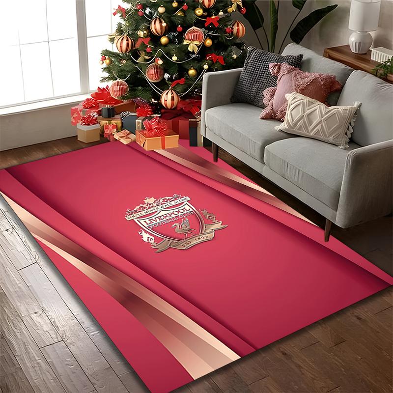 1pc Digital Printed Chair Rug for Home Office Use, Liverpool FC Carpet Appropriate for All Seasons, Soft Area Carpet