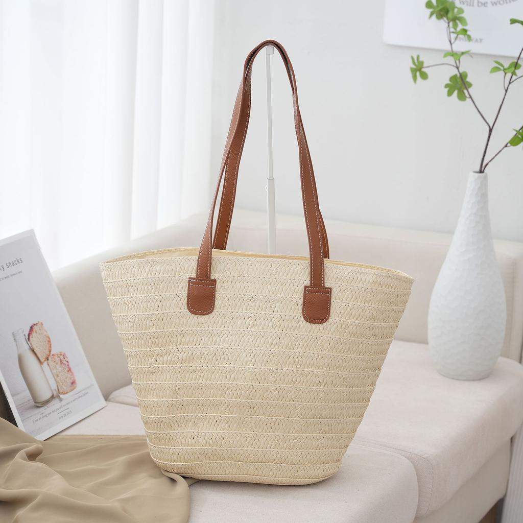 Ausländischer Stil vielseitige Sommer Strand Schulter gewebte Tasche Strohtasche Mode lässig Französische Nische ins Korea